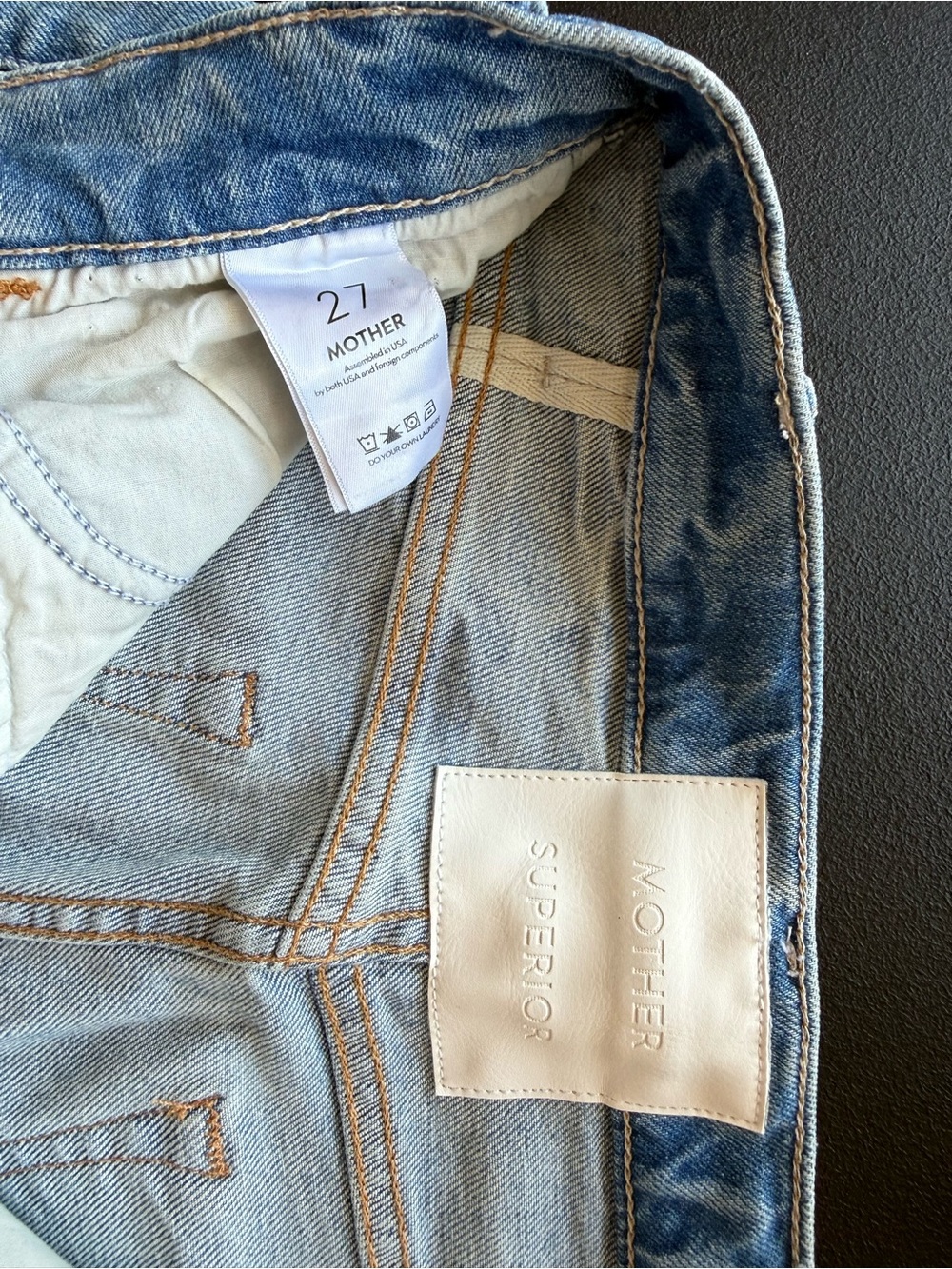 Mother Hustler Roller Sneak Light Blue Wide-Leg Jeans - Women. Barely worn. - Picture 10 of 12